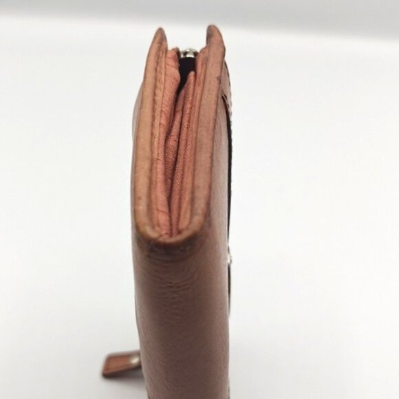 Fossil Maddox Continental Wallet Tan Leather Zip Around - Picture 6 of 8